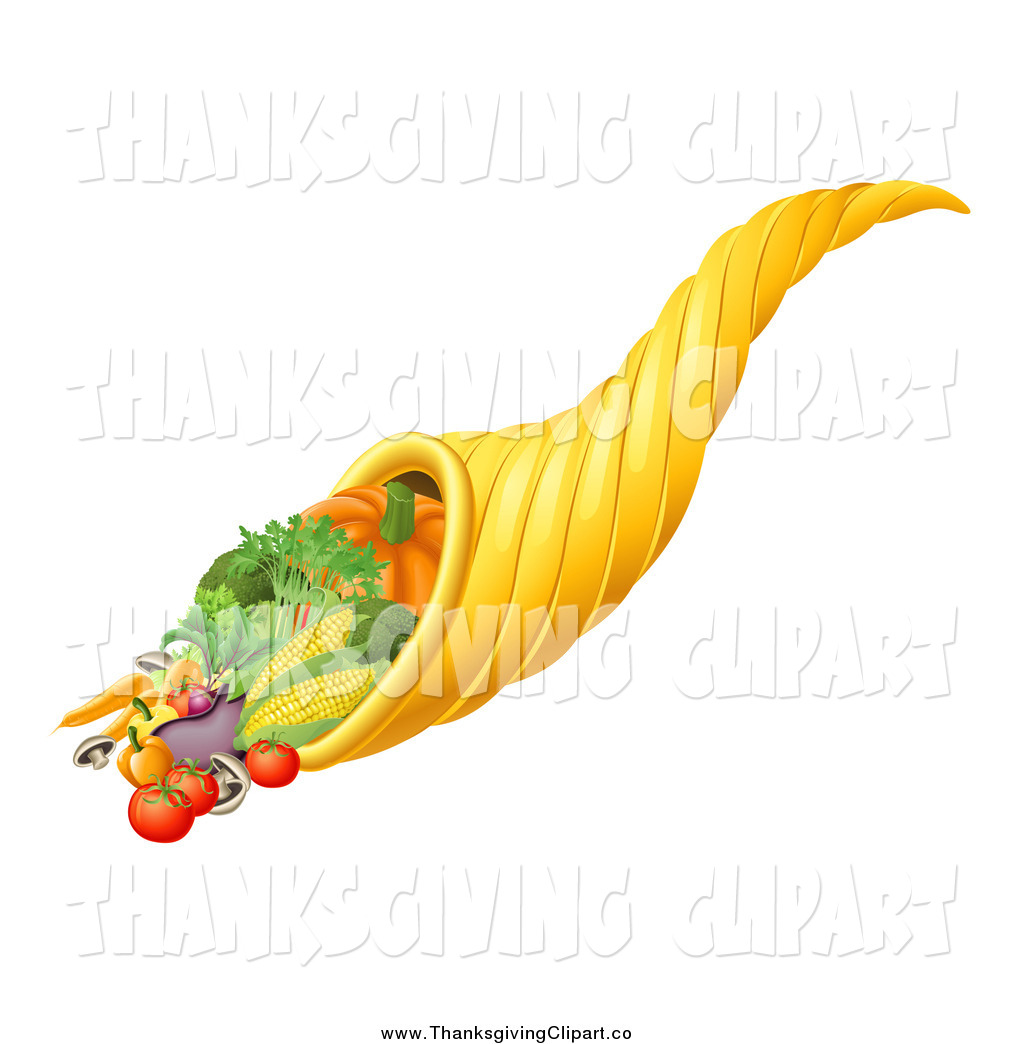 3d Cornucopia With Harvest Produce Autumn Harvest Wreath Cartoon Cute
