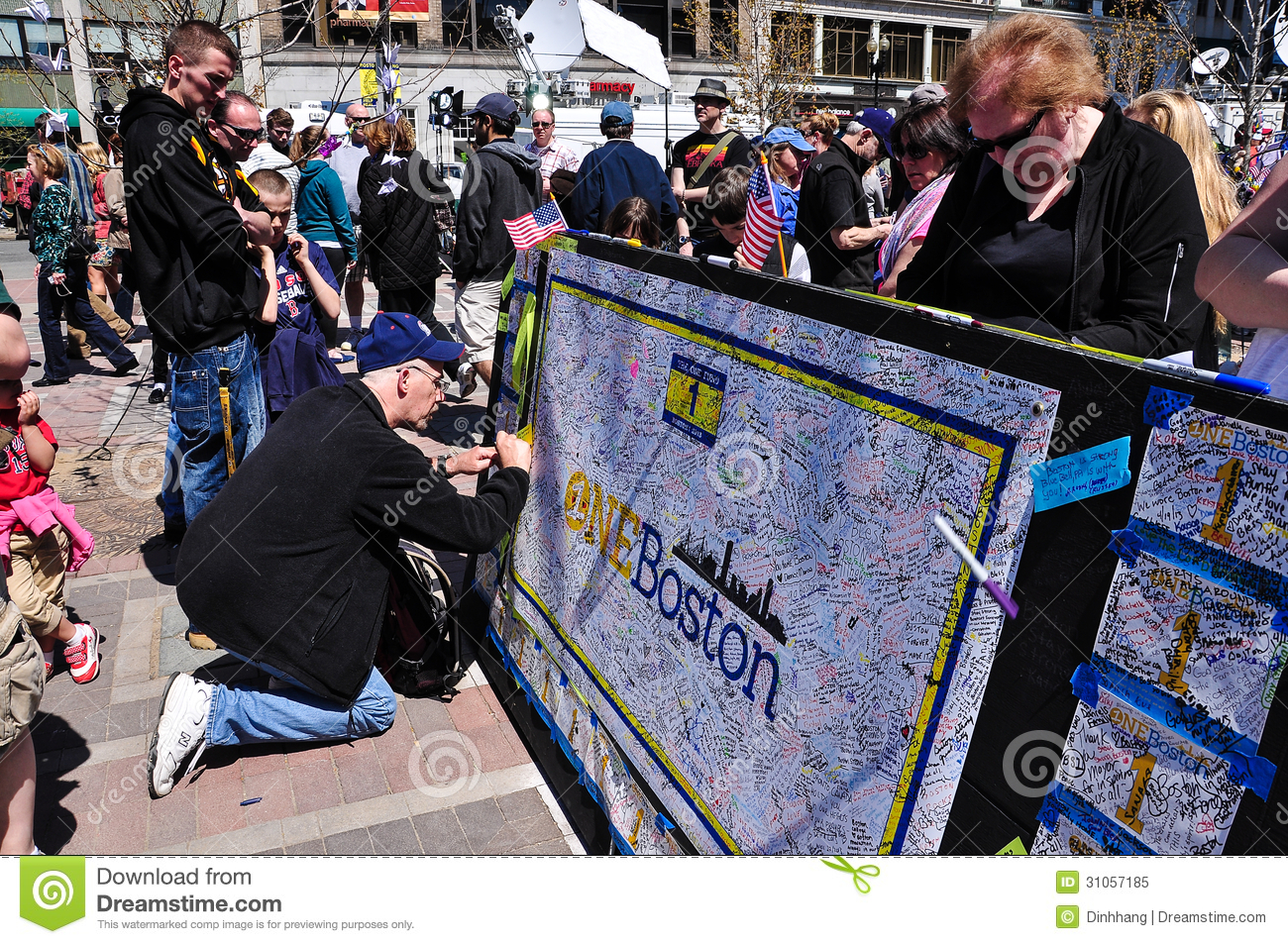 Boston Marathon Bombing Memorial Usa Editorial Image   Image