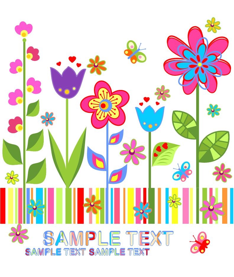 Flower Colorful Vector Background   Free Vector Graphics   All Free