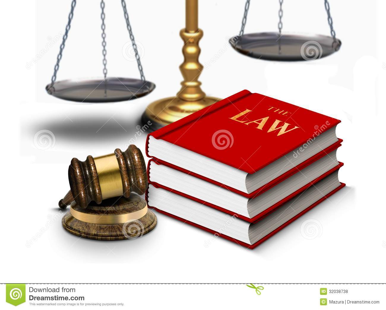 Legal Gavel With Scales And Law Books Royalty Free Stock Photos