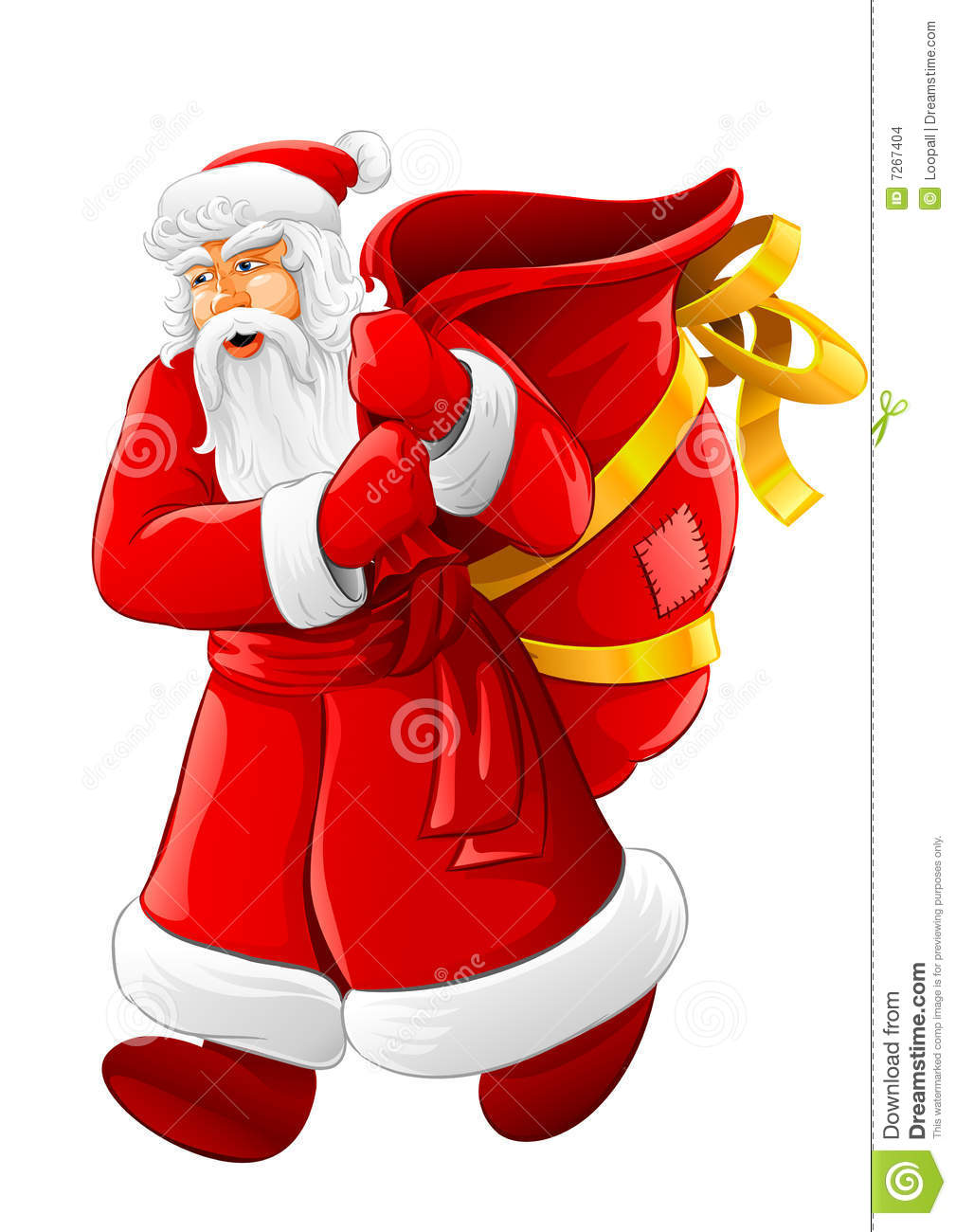 Christmas Santa Claus Walking With Big Empty Sack Stock Images   Image