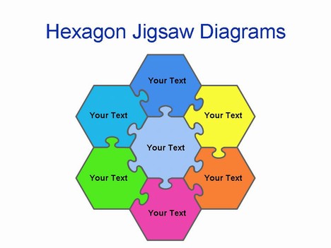 Powerpoint Jigsaw Pieces In The Shape Of A Hexagon  A Six Sided Shape