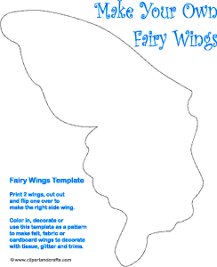 Print A Fairy Wings Craft Sheet Fairy Clip Art Collections