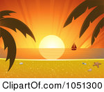 Royalty Free  Rf  Tropical Sunset Clipart Illustrations Vector