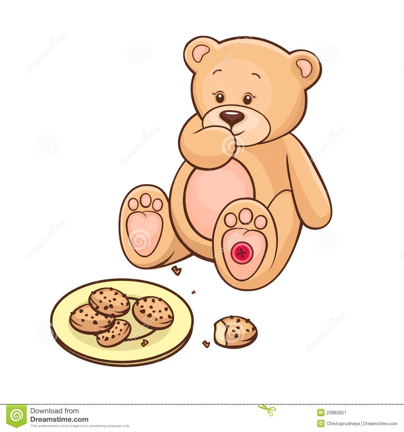 Teddy Bear Eating Cookies Stock Image   Image  23882851