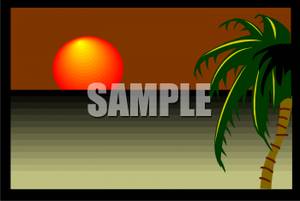 Tropical Sunset   Royalty Free Clipart Picture