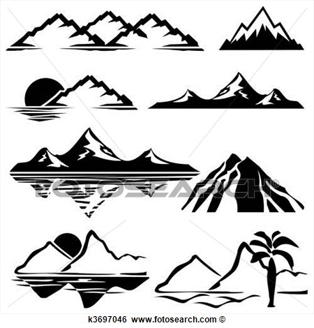 Clip Art   Mountains Icons  Fotosearch   Search Clipart Illustration