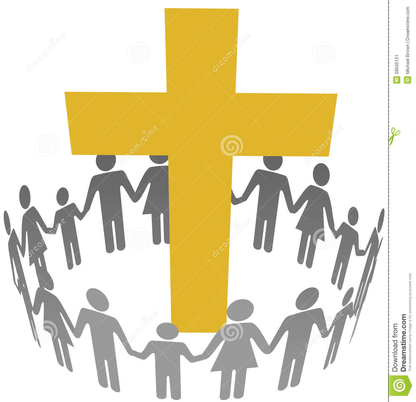 Family Circle Christian Community Cross Stock Vector   Image  39505151