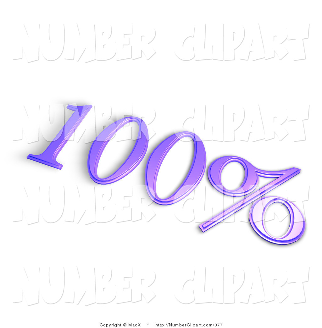     Free Clip Art Of A Purple 3d 100 Percent Off Or Interest Sign On