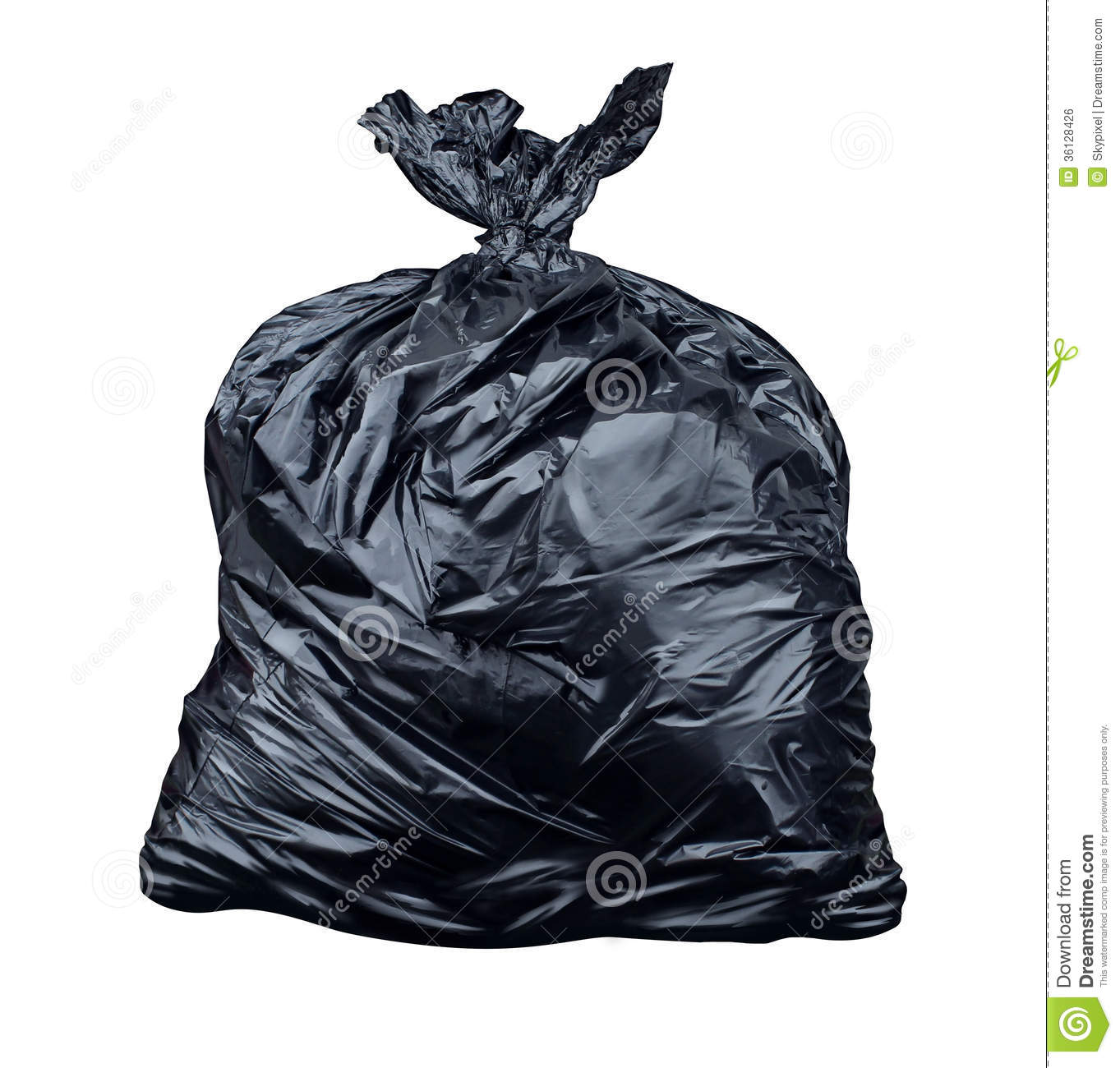 Garbage Bag Isolated On A White Background As A Symbol Of Waste
