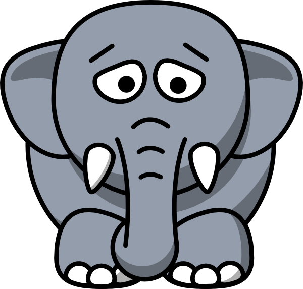 Sad Elephant Clip Art At Clker Com   Vector Clip Art Online Royalty