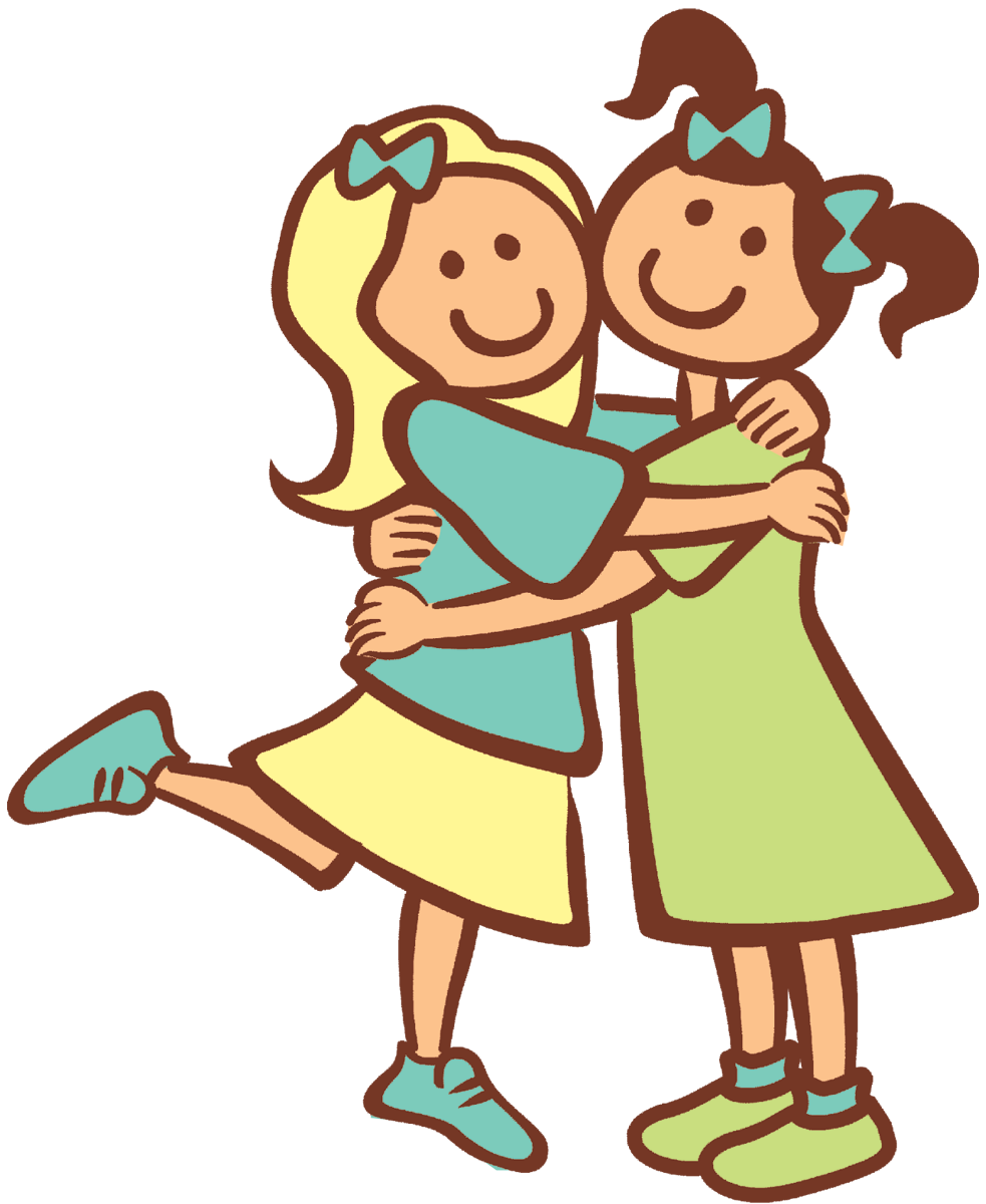 Two Friends Clipart Black And White Two Friends Hugging Clipart 2