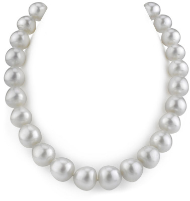 13 15 7mm White South Sea Baroque Pearl Necklace