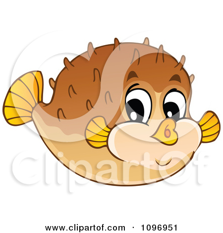 Clipart Happy Cute Puffer Fish   Royalty Free Vector Illustration By