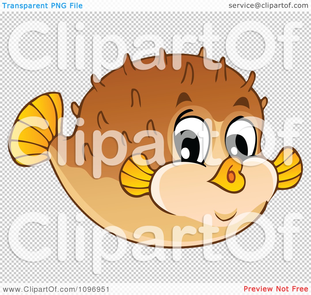 Clipart Happy Cute Puffer Fish   Royalty Free Vector Illustration By