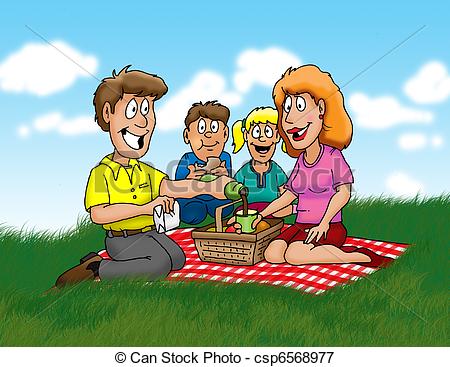 Family Enjoying A Picnic In The Park Csp6568977   Search Eps Clipart    