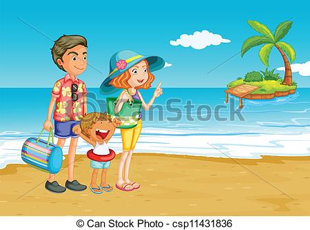Vectors Of Having A Picnic   Family Outing To The Beach Csp11431836    