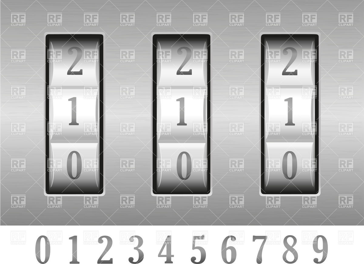Combination Lock Numbers Download Royalty Free Vector Clipart  Eps 