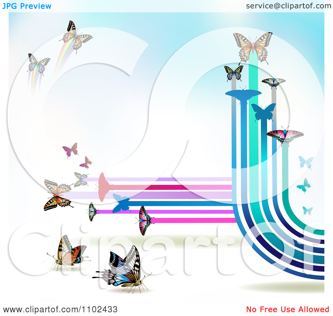 Clipart Butterfly Trail Background 5   Royalty Free Vector