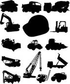 Construction And Trucks   Clipart Graphic