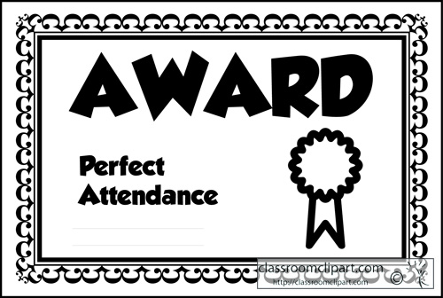 Education   Award Perfect Attendance 2a   Classroom Clipart