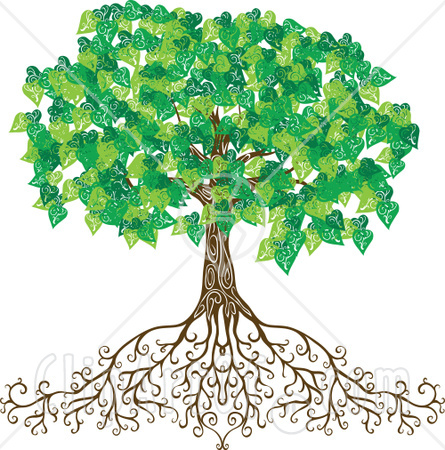 Free Rf Clipart Illustration Of A Mature Green Tree With Deep Roots