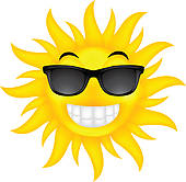 Happy Summer Sun With Glasses Royalty Free Clipart