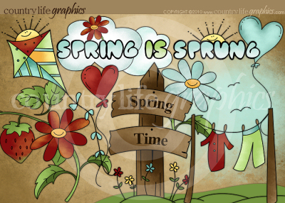 Primitive   Country Spring Clipart   Spring Is Sprung At Country Life