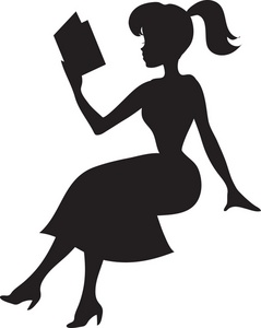 Clip Art Girl Reading In Library Clipart