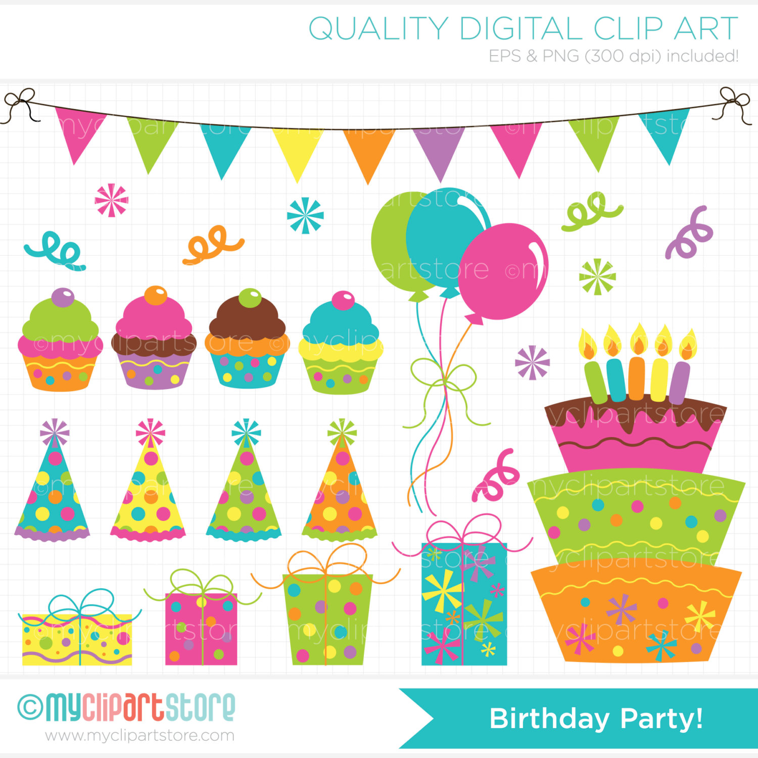 Party Decorations Clipart Birthday Party Clip Art