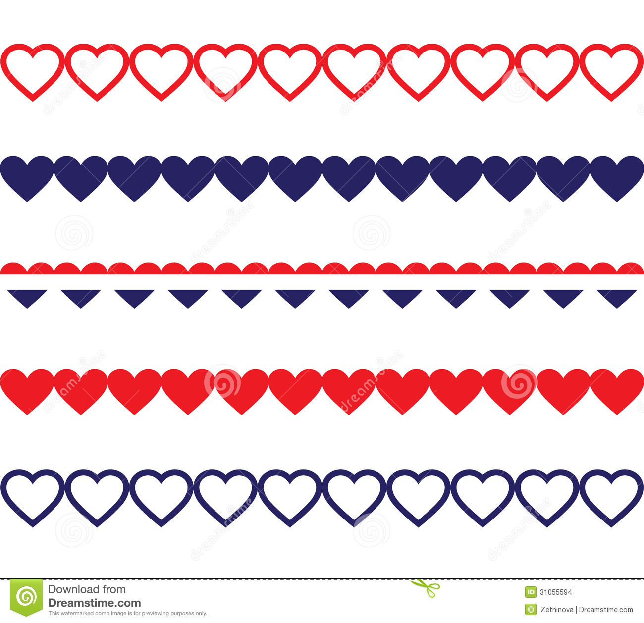 Patriotic Heart Borders Stock Images   Image  31055594