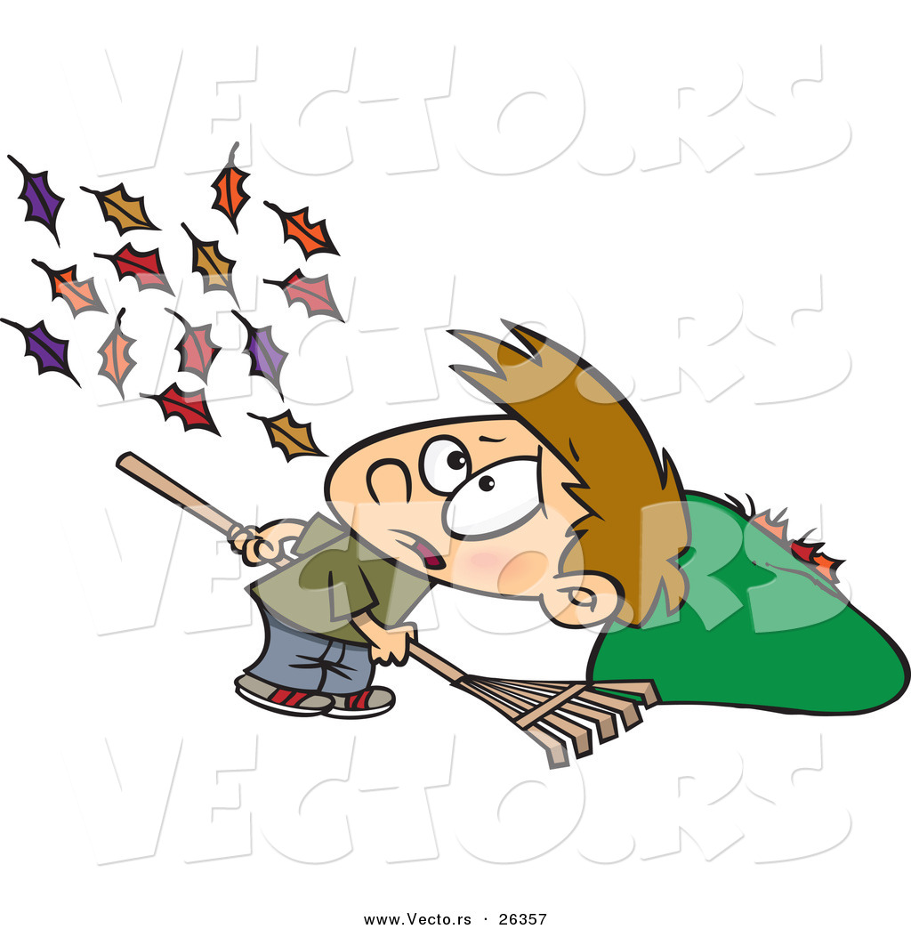 Vector Of Wind Blowing More Autumn Leaves To The Ground For A Cartoon    