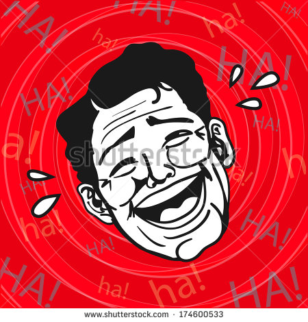 Vintage Retro Clipart   Lol Man Laughing Out Loud   Stock Vector