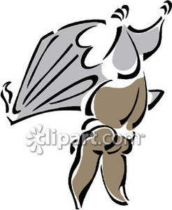 An Upside Down Bat Royalty Free Clipart Picture