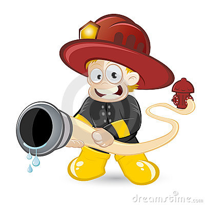 Cartoon Fireman Putting Out Fire Cartoon Fireman Boy 20748714 Jpg