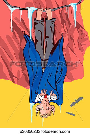 Clipart   Vampire Hanging Upside Down Like A Bat  Fotosearch   Search