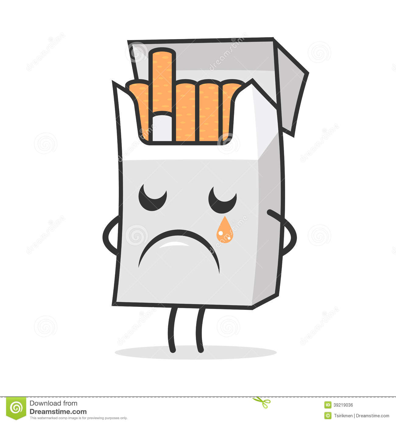 Illustration Cigarette Pack Weeps And Sad Format Eps 8