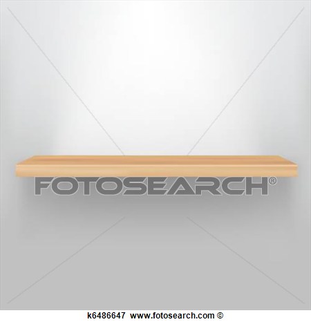 Clip Art   Empty Wood Shelf  Fotosearch   Search Clipart Illustration