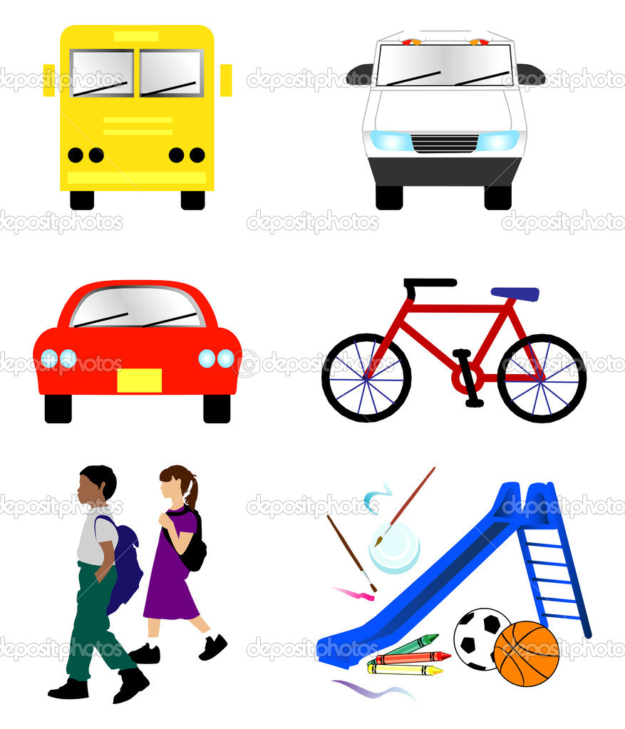 Daycare Van Clipart Depositphotos 6392298 School Transportation Icons