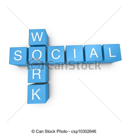 Drawing Of Social Work 3d Crossword On White Background   Social Work