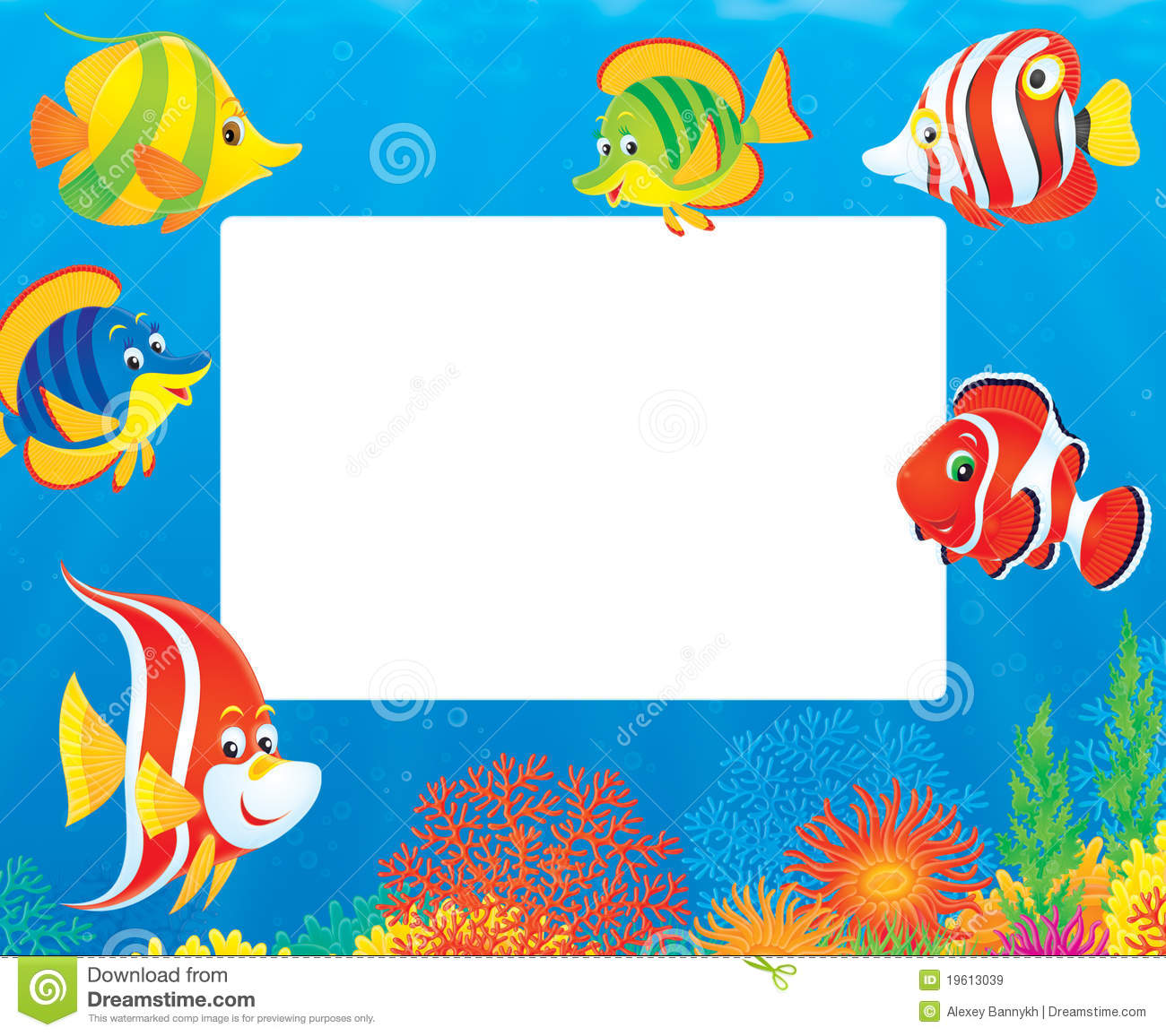 Border Of Tropical Fishes Royalty Free Stock Images   Image  19613039