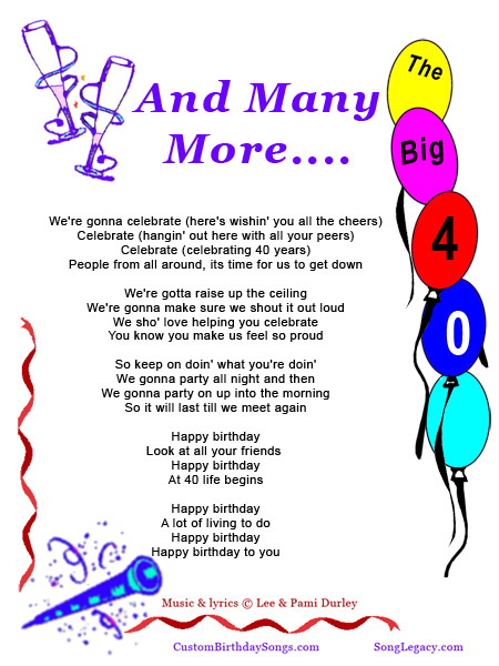 Happy 40th Birthday Song   Original Birthday Song From Song Legacy