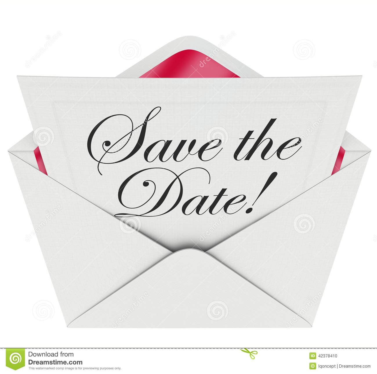 Save The Date Invitation Party Meeting Event Envelope Schedule Stock