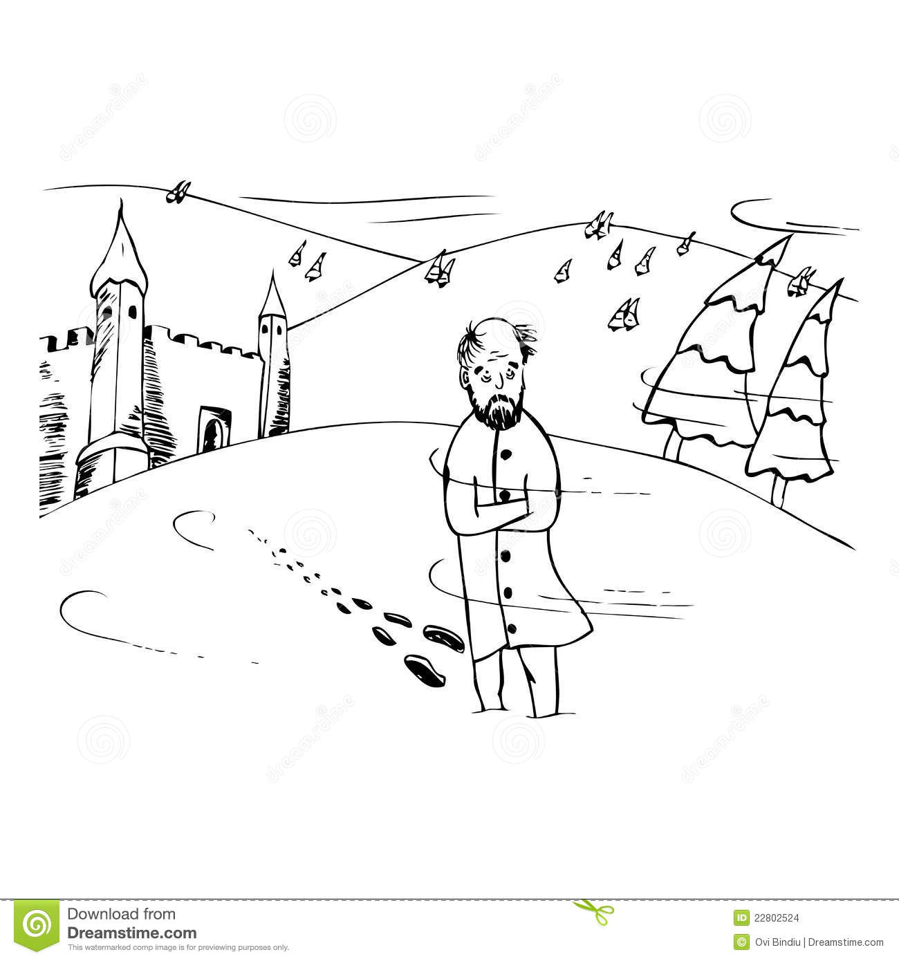 Children Walking In Snow Colouring Pages  Page 3