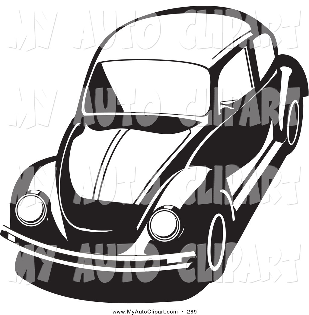 Preview  Clip Art Of A Compact Bug Car In Black And White By David Rey
