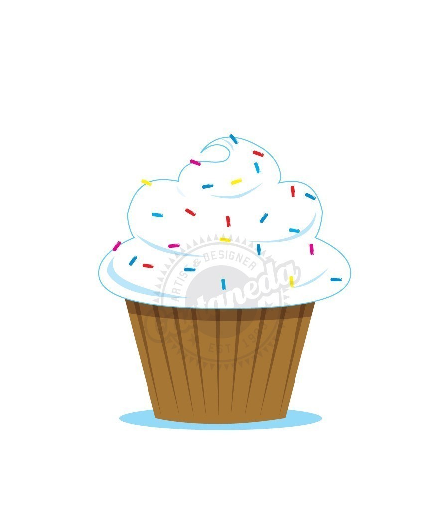 Displaying 18  Images For   Cupcakes With Sprinkles Clipart
