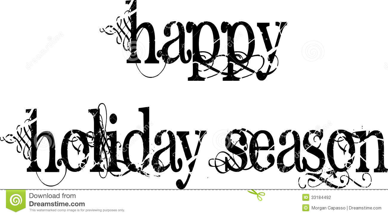 Happy Holidays Clip Art Black And White Happy Holiday Season Words