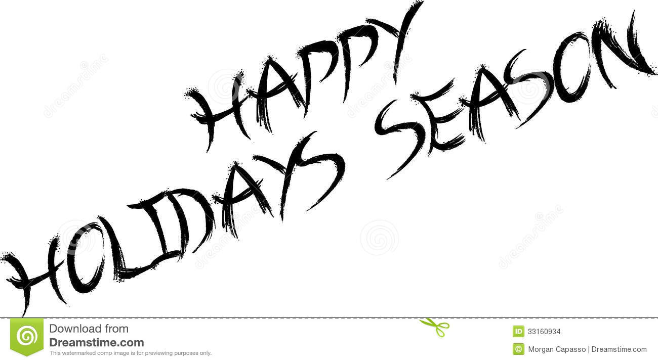 Seasons Greetings Clipart Black And White Happy Holidays Season