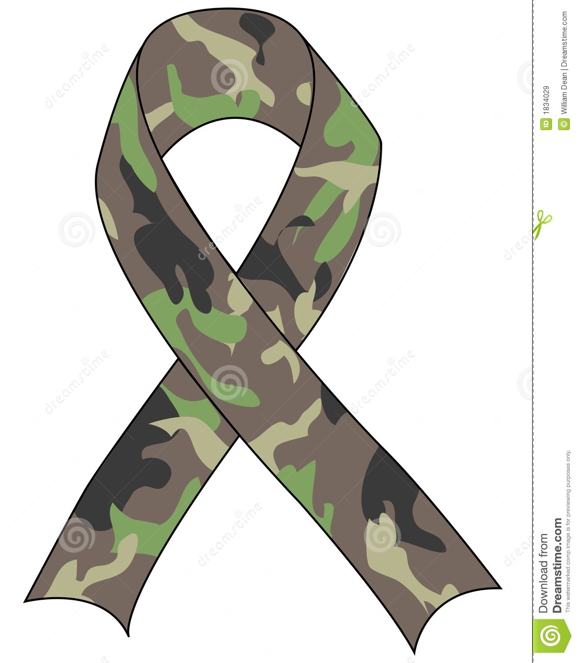 Camouflage Ribbon Signifying Support For American Troops  No Drop