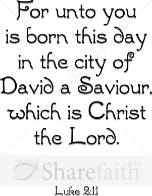 For Unto You Is Born This Day   Christian Christmas Word Art